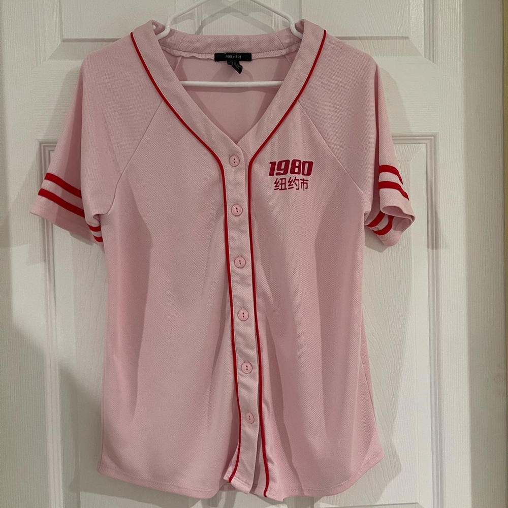 *SOLD*Forever21 pink Jersey shirt, small